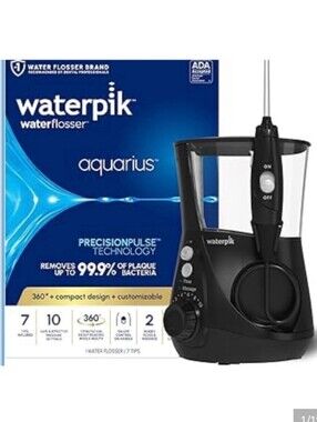 White Aquarius Water Flosser- Black